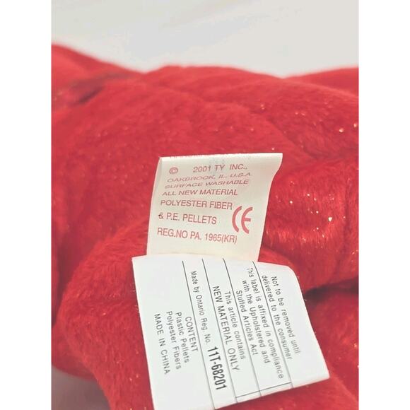 2001 Ty Beanie Baby "Pierre" Retired Canadian Flag Red Teddy Bear BB30 - Picture 5 of 5